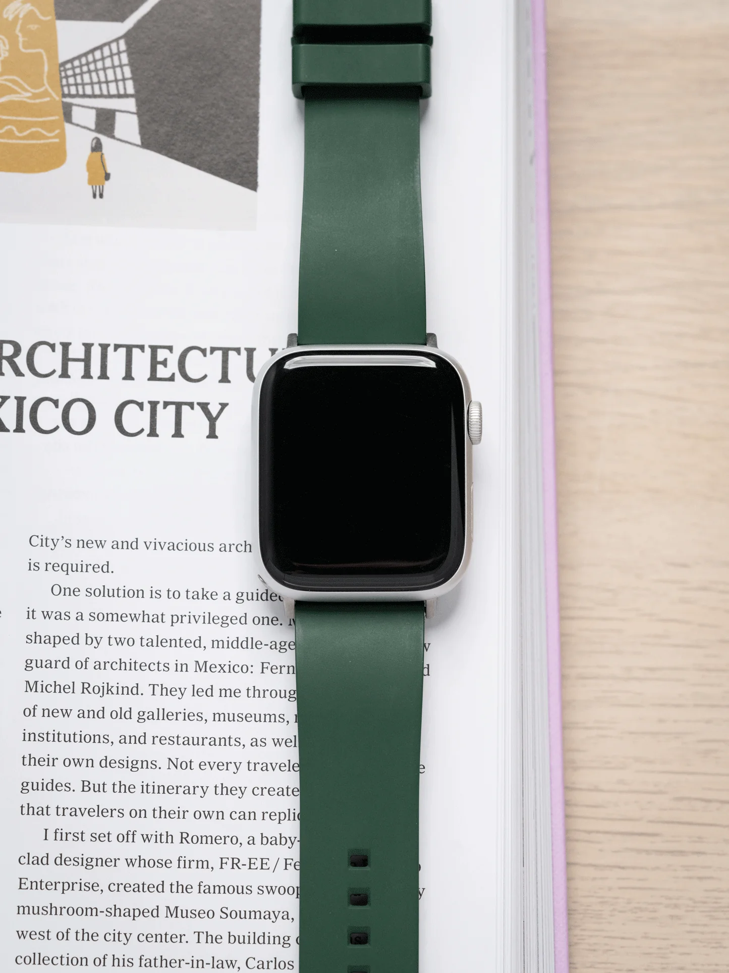 Classic FKM Rubber Strap in Green for Apple Watch - Image 2