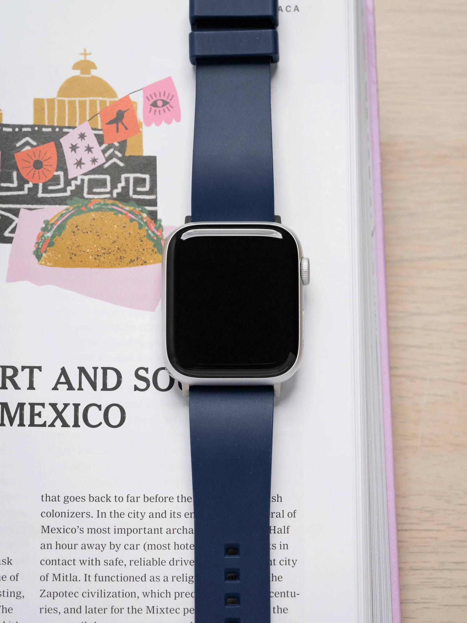 Classic FKM Rubber Strap in Navy for Apple Watch - Image 2