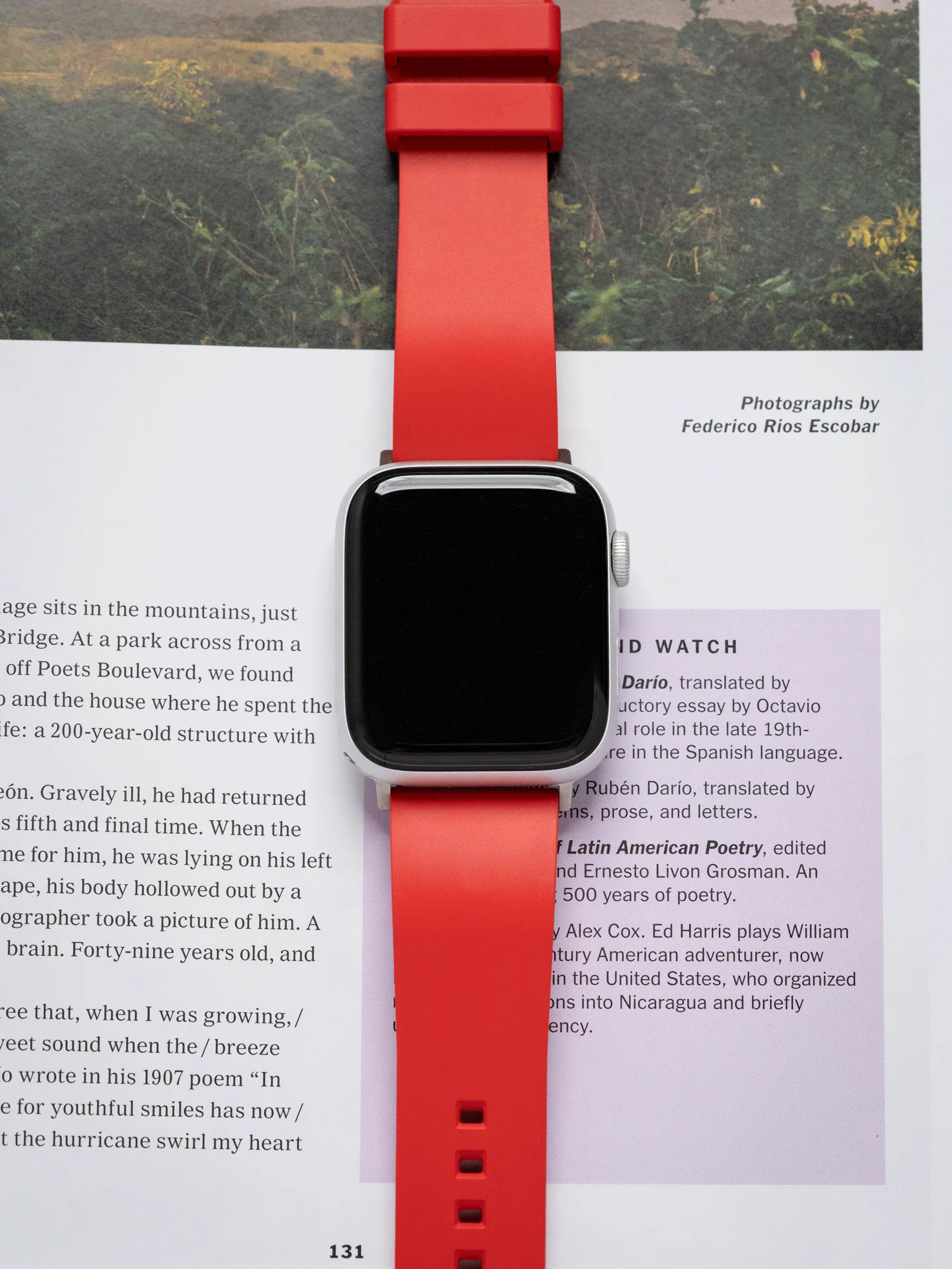 Classic FKM Rubber Strap in Red for Apple Watch - Image 2