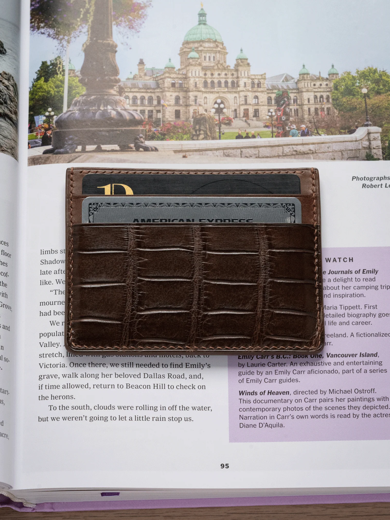 MTO Crocodile Leather Card Holder in Brown - Image 4