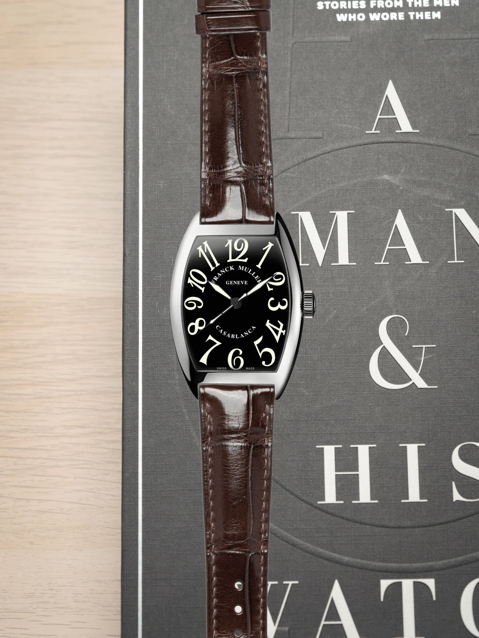 MTO Crocodile Leather Strap in Brown (Semi-Glossy) for Frank Muller Casablanca - Image 2