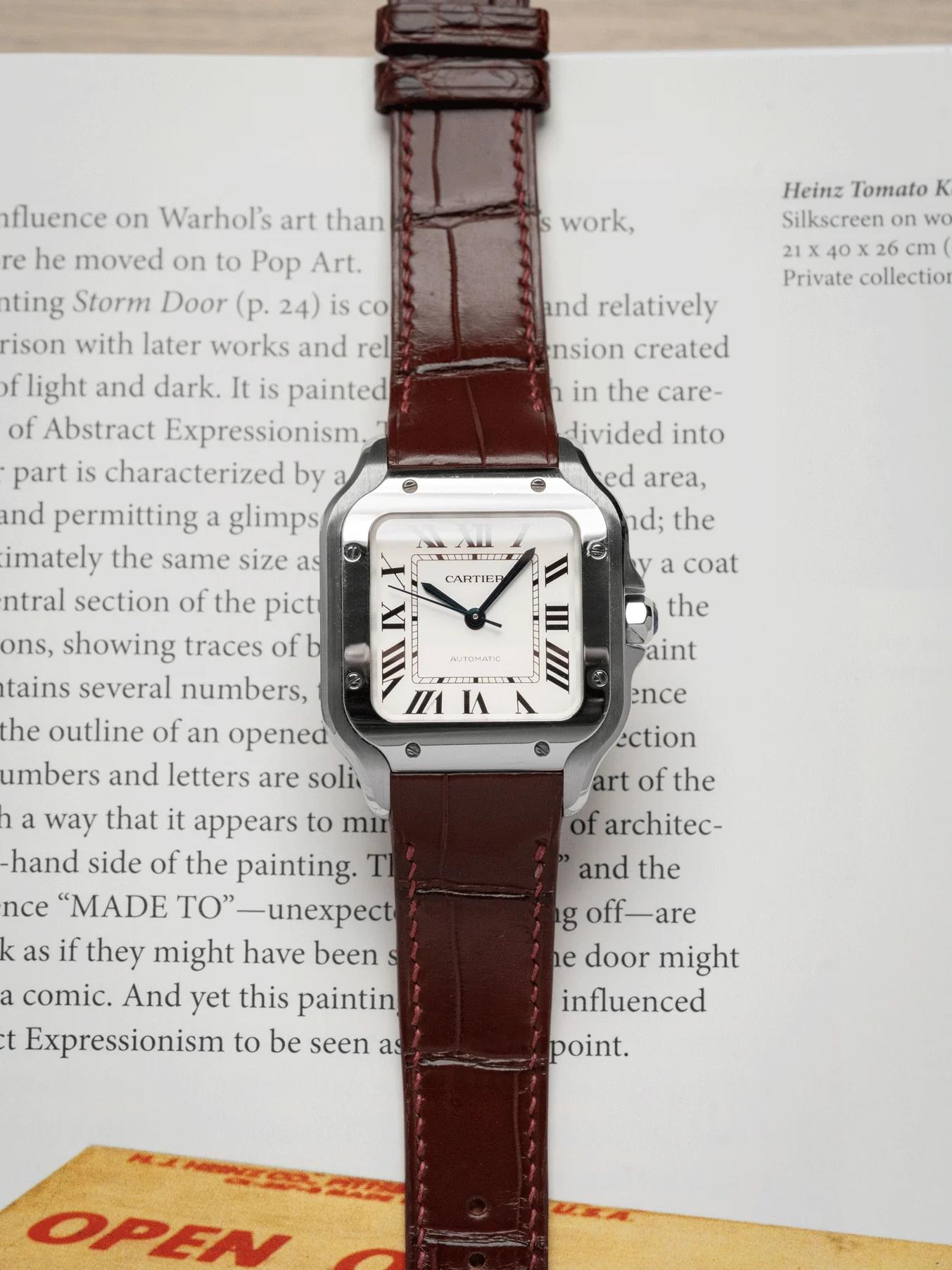 MTO Crocodile Leather Strap in Chestnut (Semi-Glossy) for Cartier Santos de Cartier - Image 2