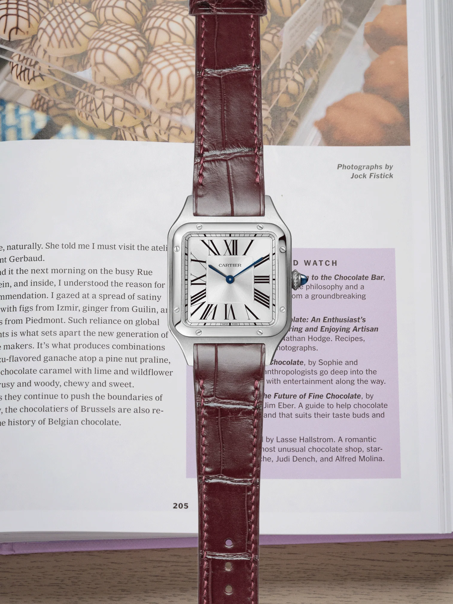 MTO Crocodile Leather Strap in Chestnut (Semi-Glossy) for Cartier Santos Dumont - Image 2