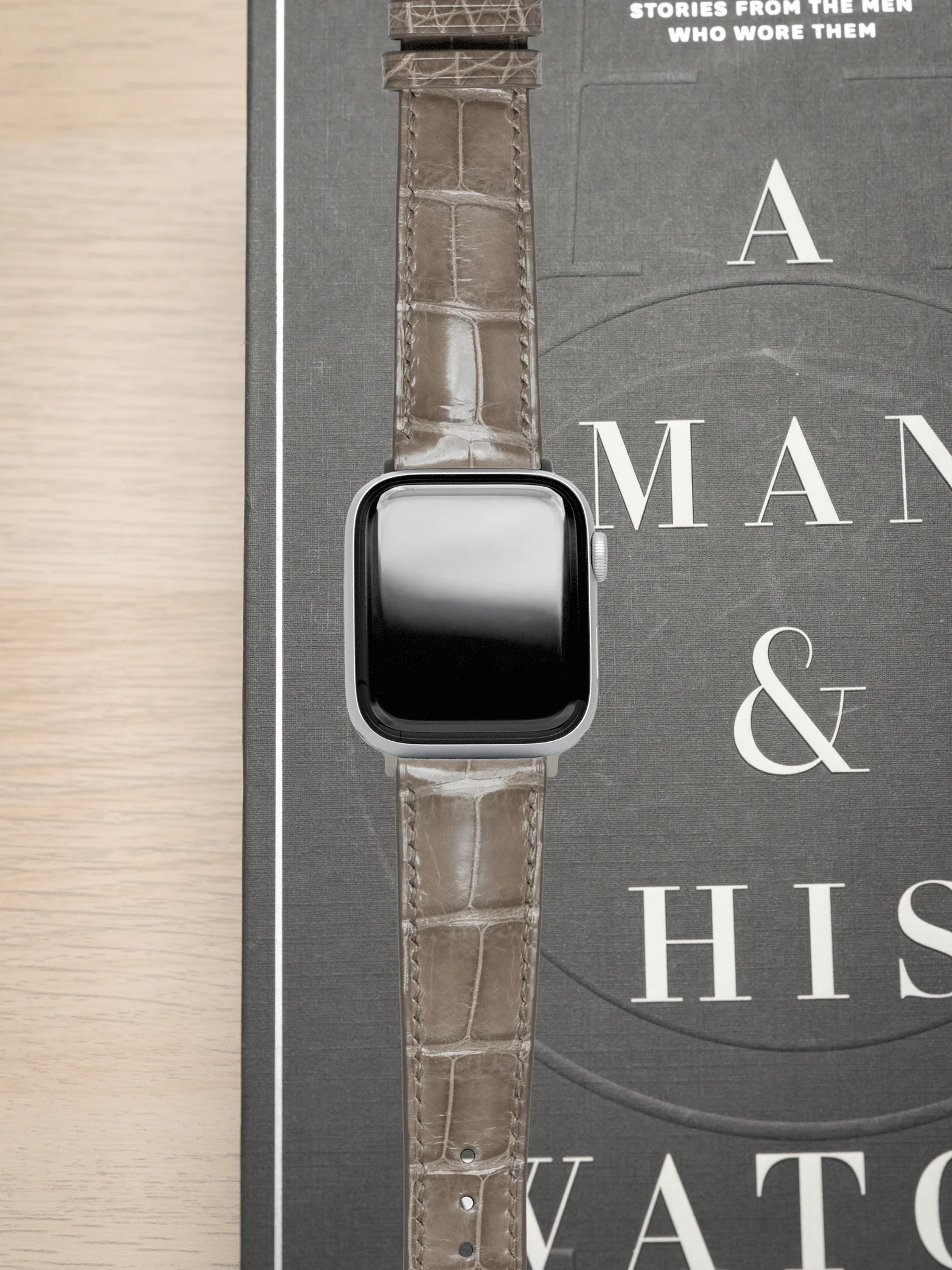 MTO Crocodile Leather Strap in Natural (Glossy) for Apple Watch - Image 2