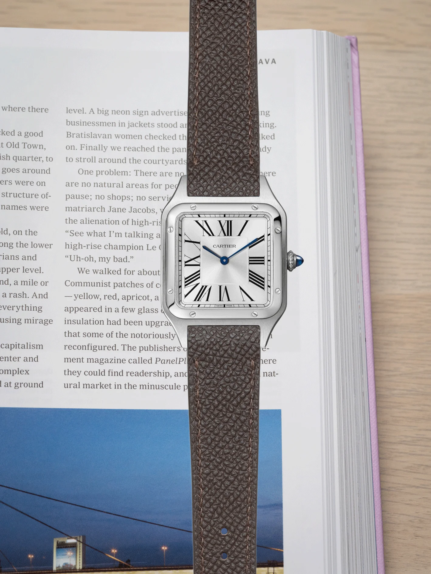 MTO Epsom Leather Strap in Dark Brown for Cartier Santos Dumont - Image 2