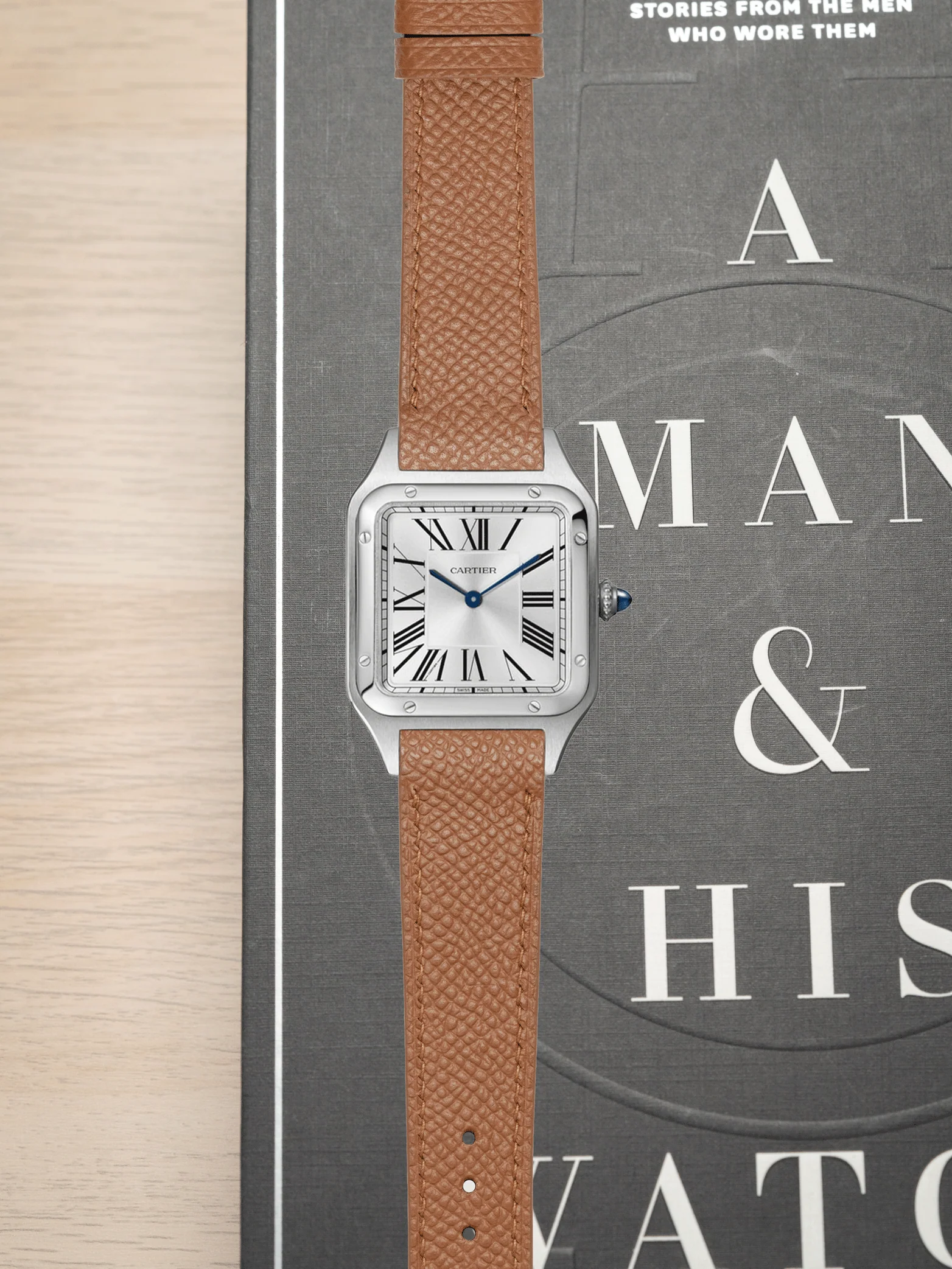 MTO Epsom Leather Strap in Tan for Cartier Santos Dumont - Image 2