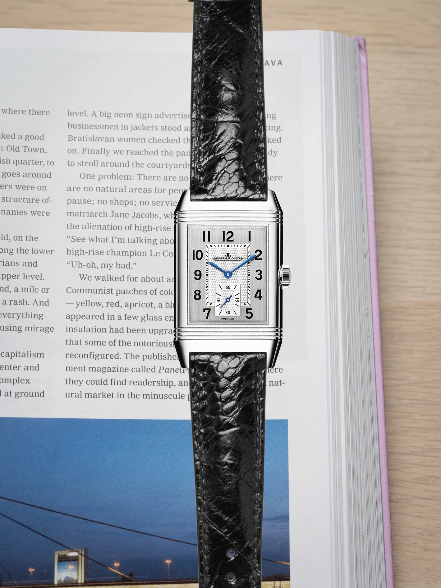 MTO Ostrich Leather Strap in Black for Jaeger-LeCoultre Reverso - Image 2
