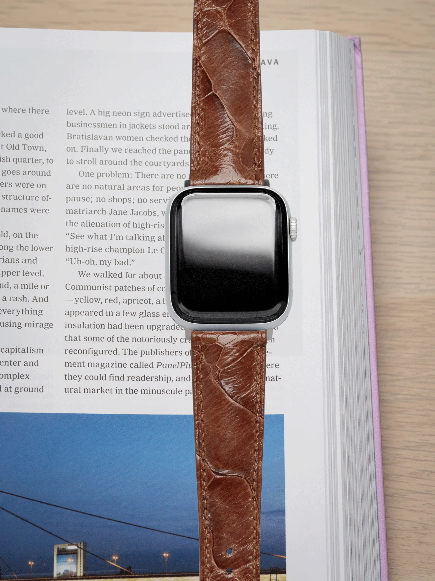 MTO Ostrich Leather Strap in Brandy for Apple Watch - Image 2