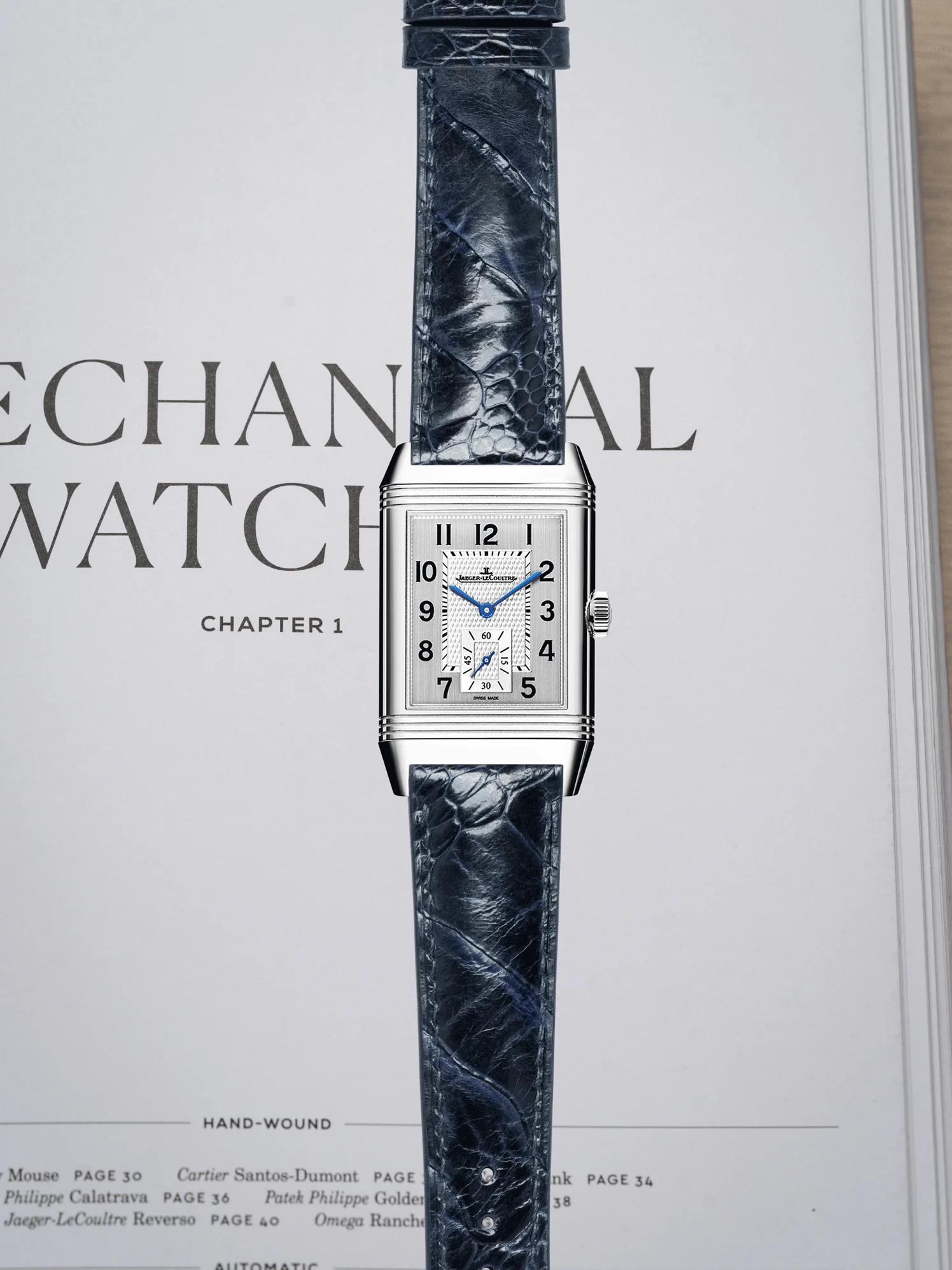 MTO Ostrich Leather Strap in Navy for Jaeger-LeCoultre Reverso - Image 2