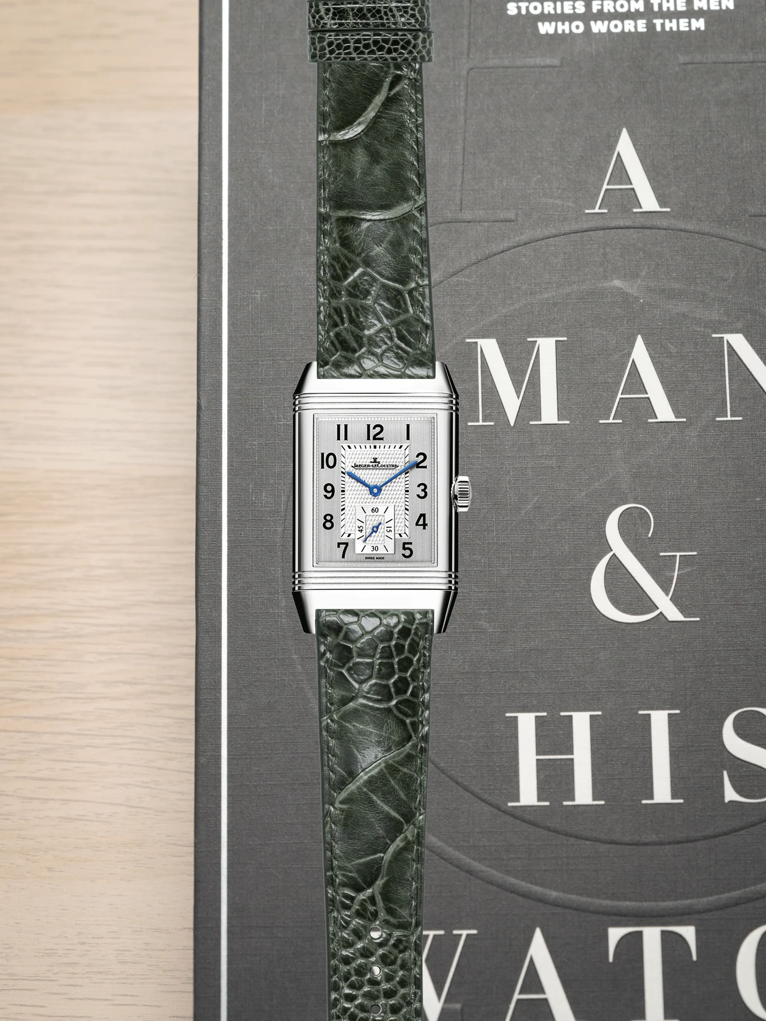 MTO Ostrich Leather Strap in Olive for Jaeger-LeCoultre Reverso - Image 2