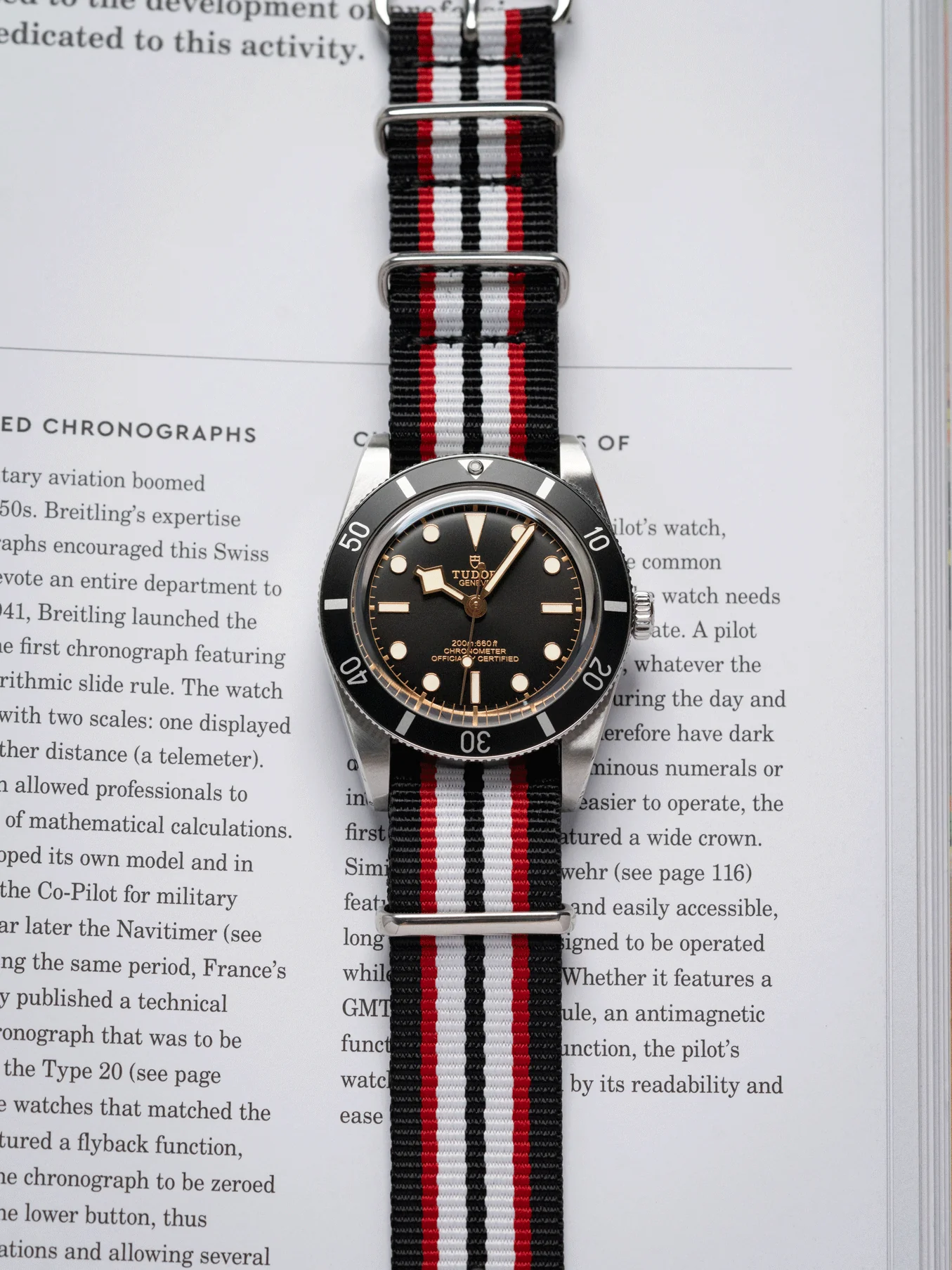 Premium Nato Strap in Black Red White - Image 2