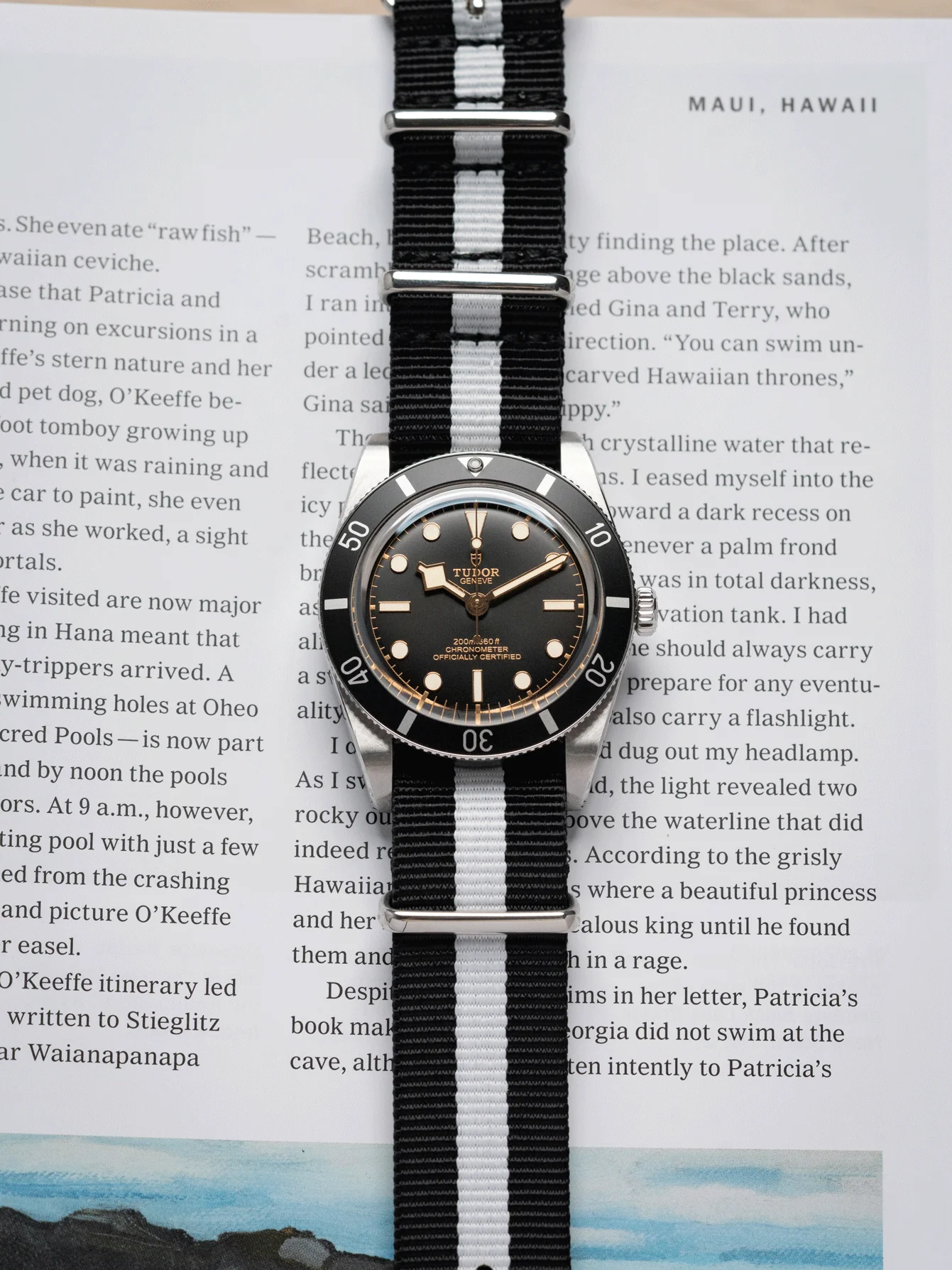 Premium Nato Strap in Black White - Image 2