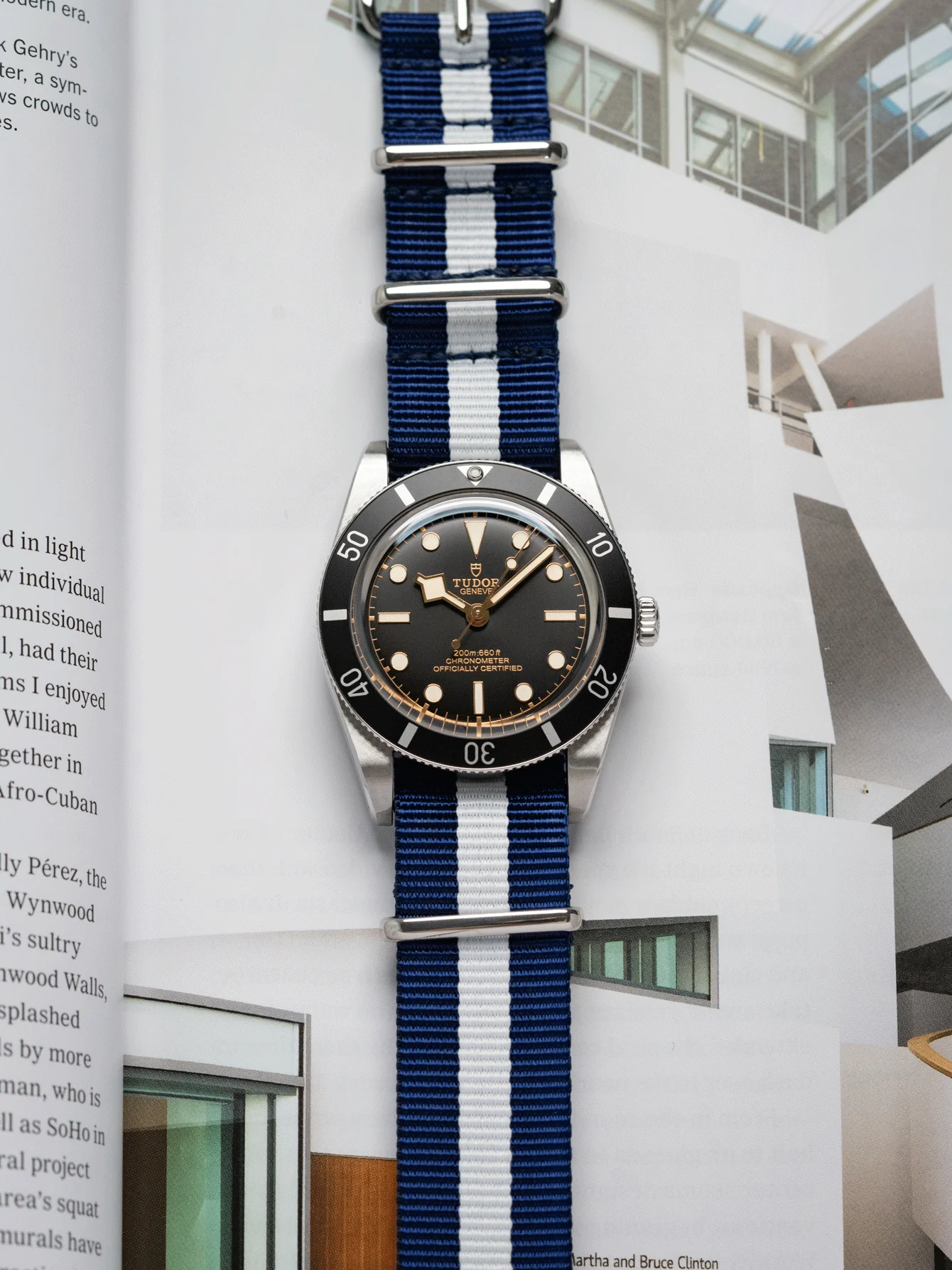 Premium Nato Strap in Navy White - Image 2