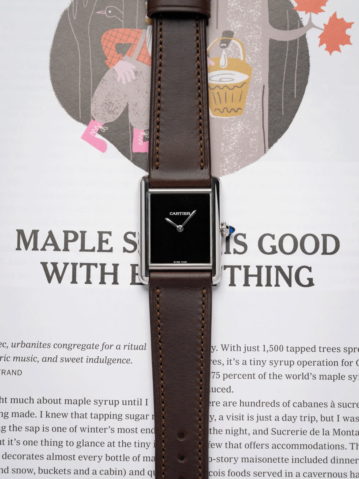 Slim Horween Chromexcel Leather Strap in Brown - Image 2