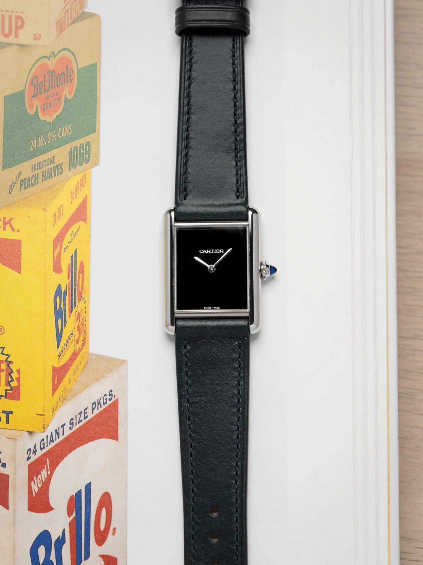 Slim Horween Chromexcel Leather Strap in Navy - Image 2