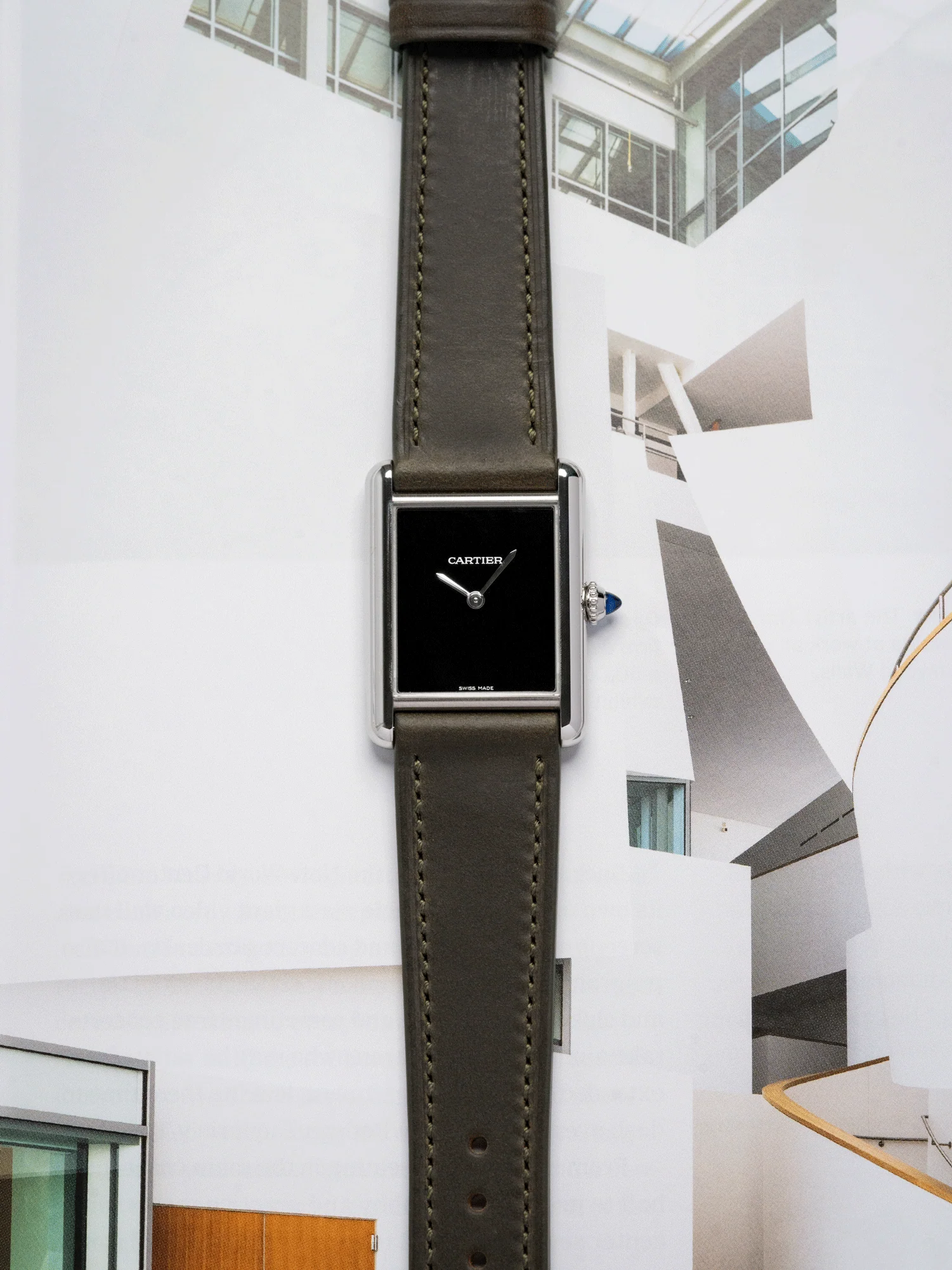 Slim Horween Chromexcel Leather Strap in Olive - Image 2