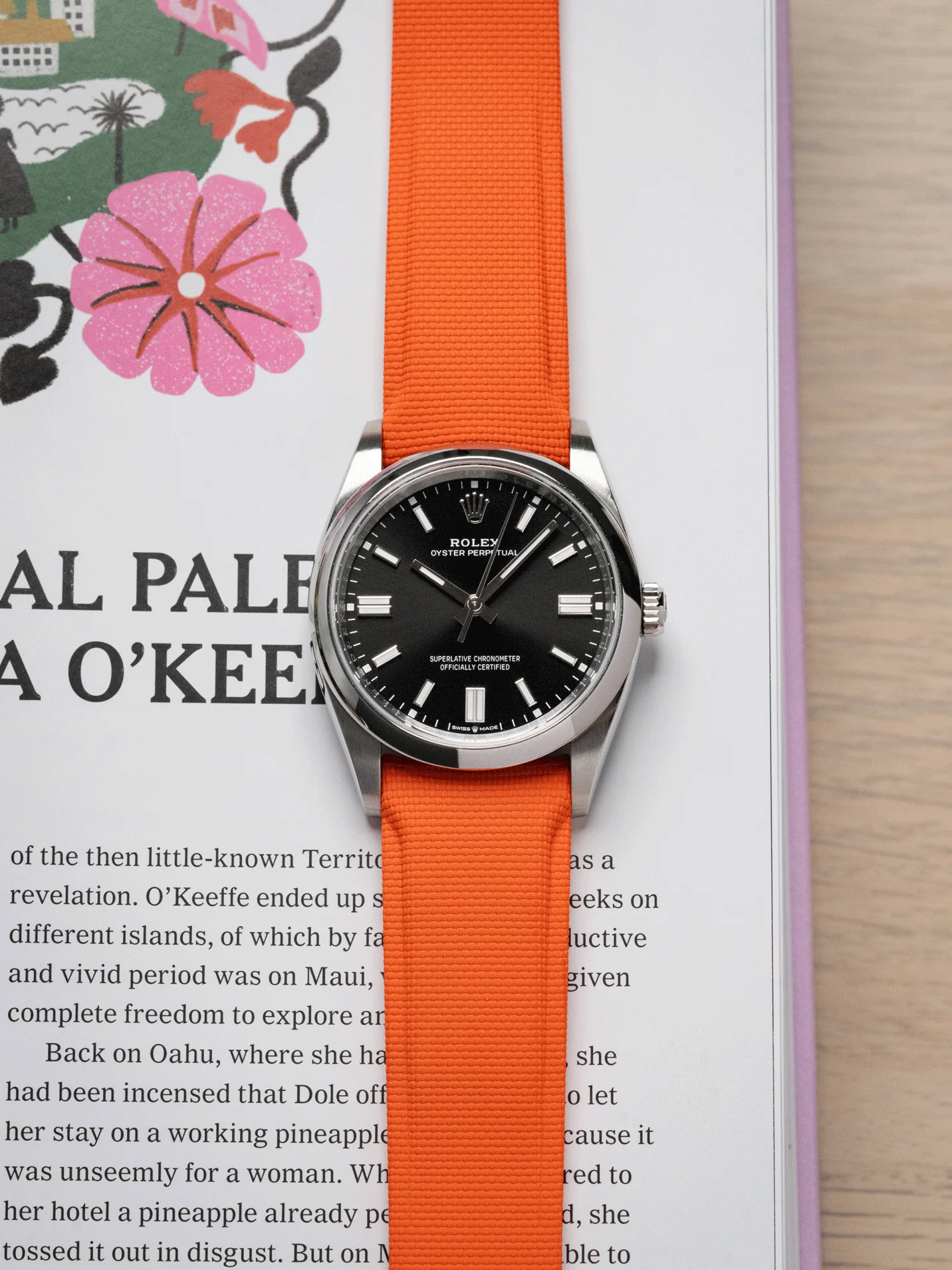 TrimFIT Curve Canvas Pattern FKM Rubber Strap in Orange - Image 2