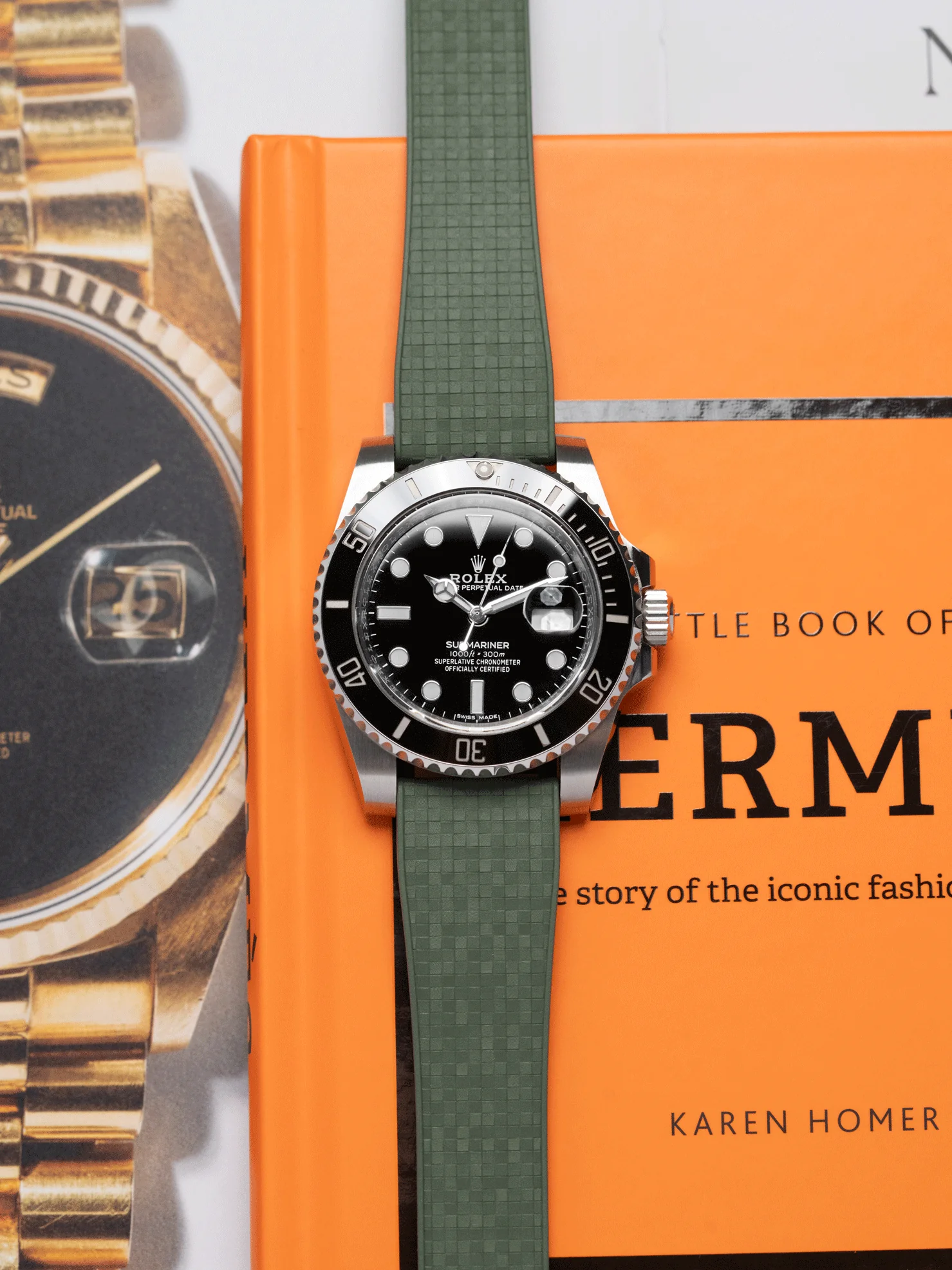 TrimFIT Mosaic FKM Rubber Strap in Olive - Image 2