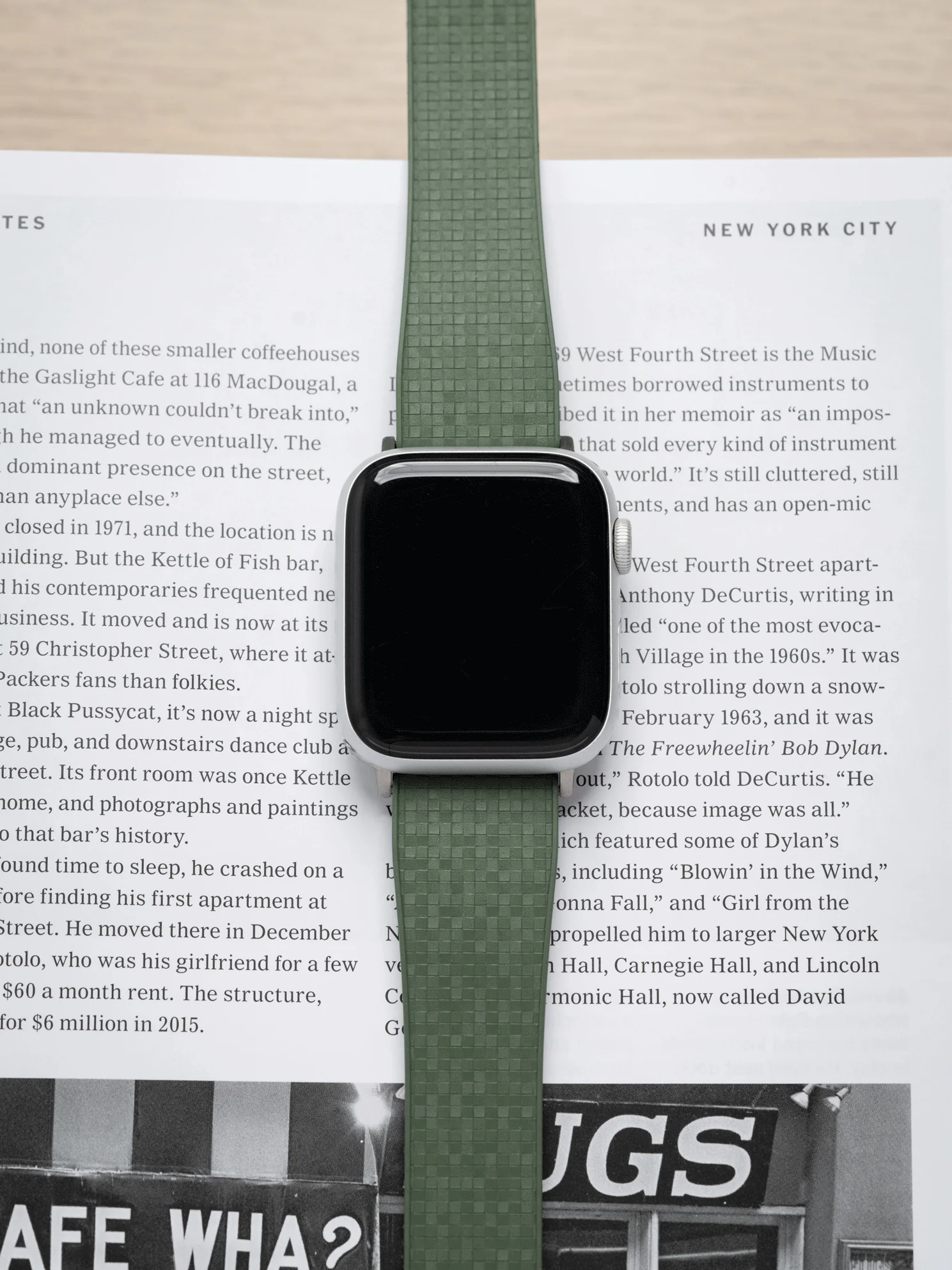 TrimFIT Mosaic FKM Rubber Strap in Olive for Apple Watch - Image 2