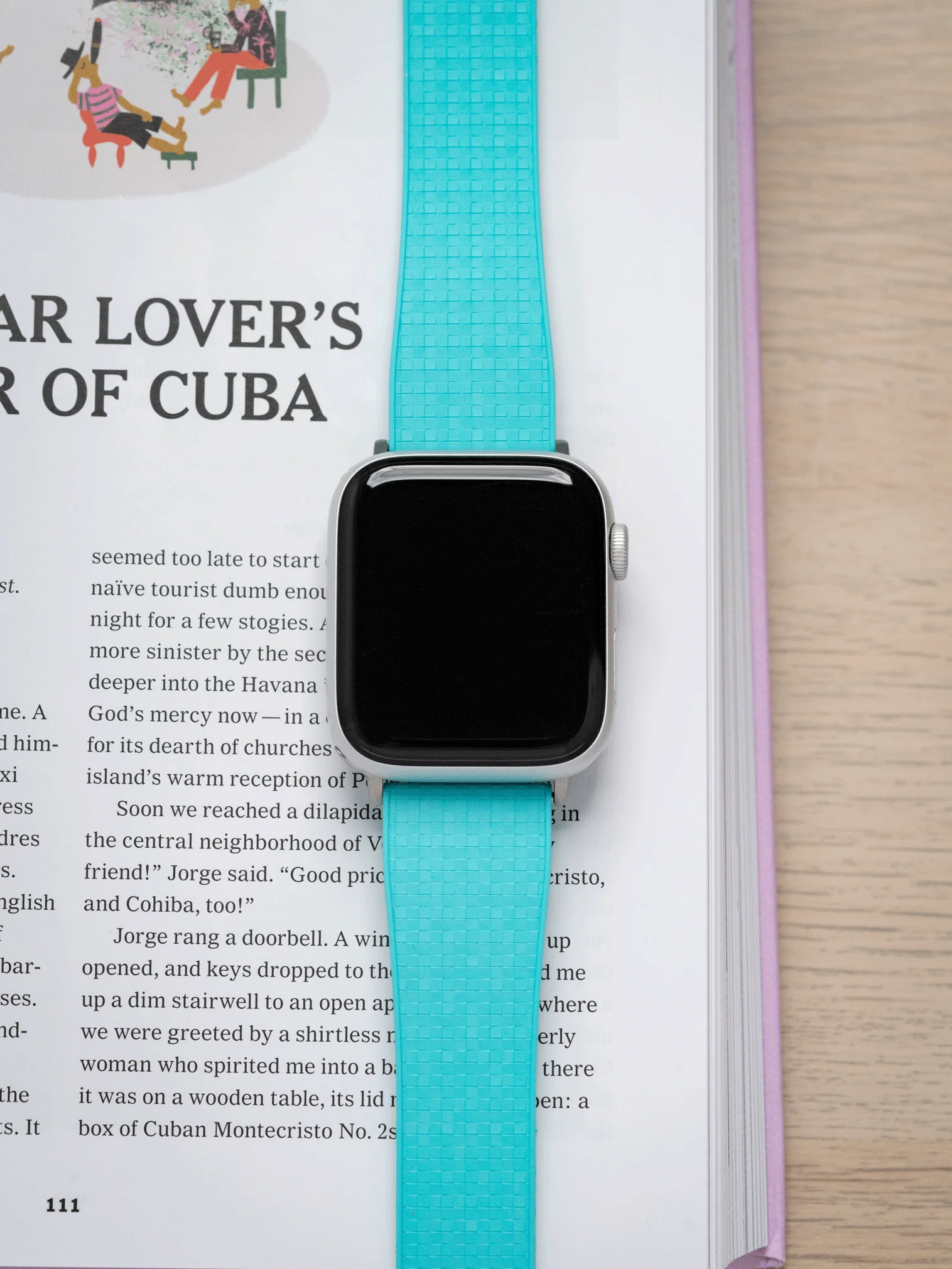 TrimFIT Mosaic FKM Rubber Strap in Turquoise for Apple Watch - Image 2