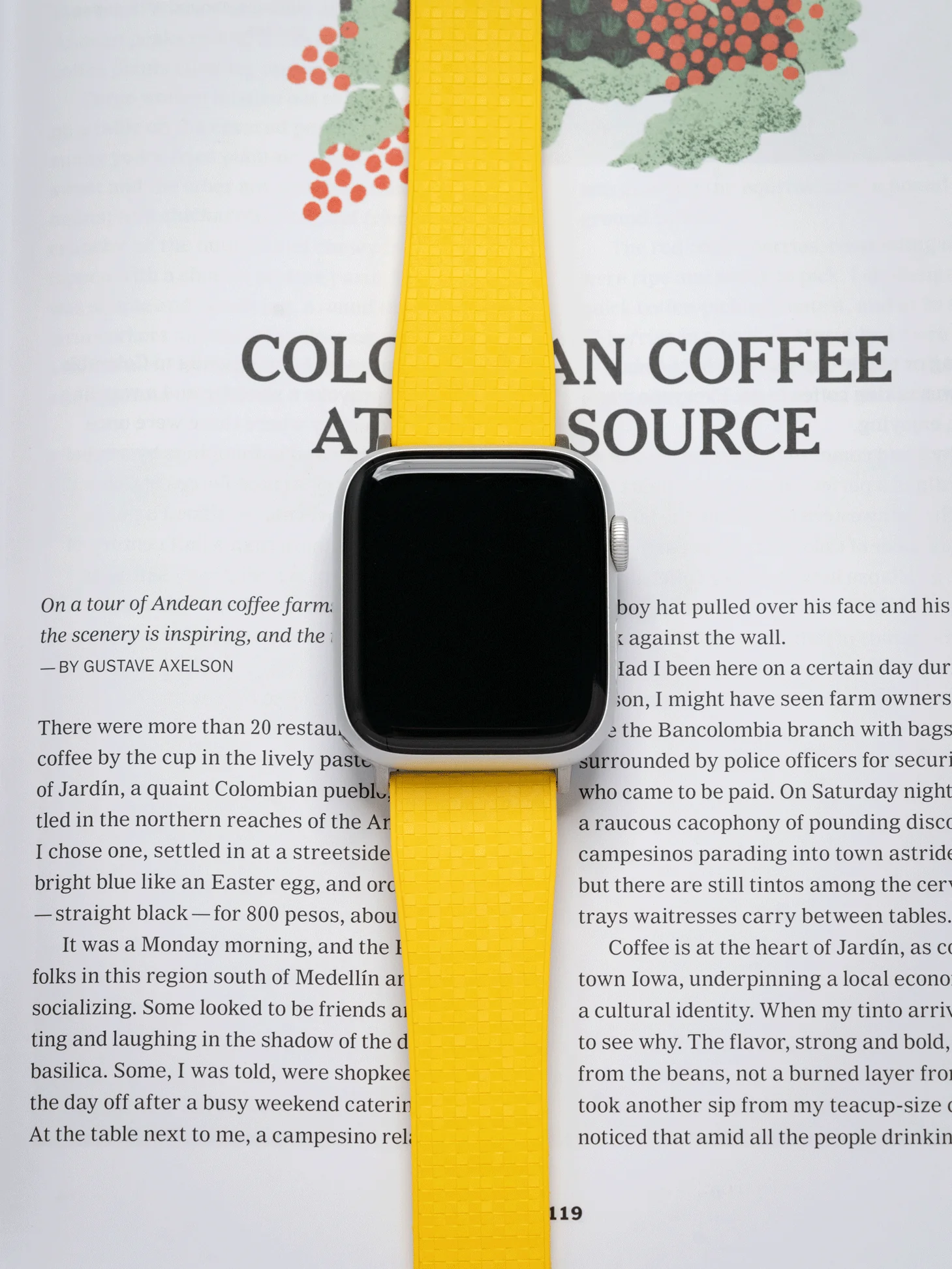 TrimFIT Mosaic FKM Rubber Strap in Yellow for Apple Watch - Image 2