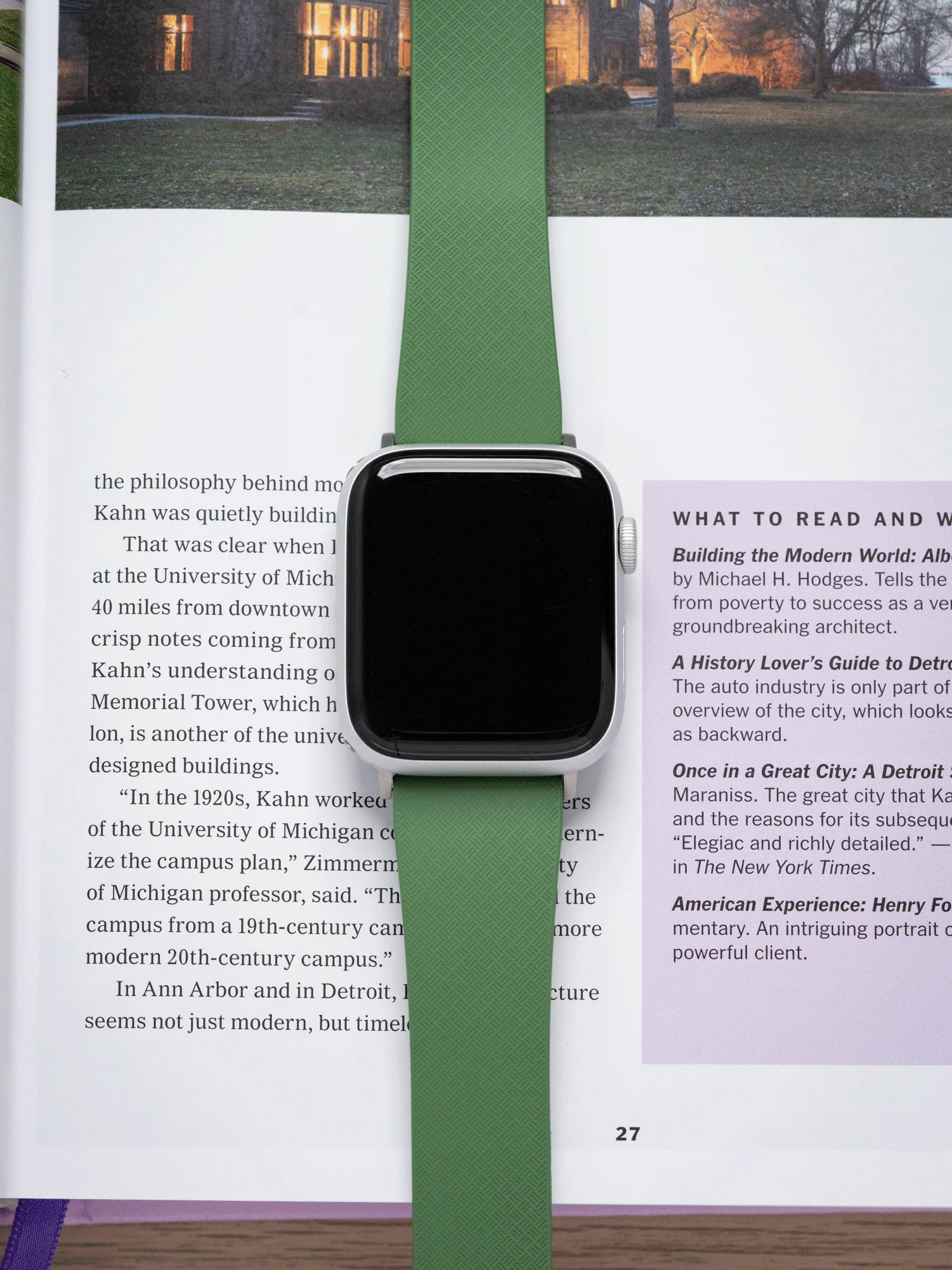 TrimFIT Tropic FKM Rubber Strap in Olive for Apple Watch - Image 2
